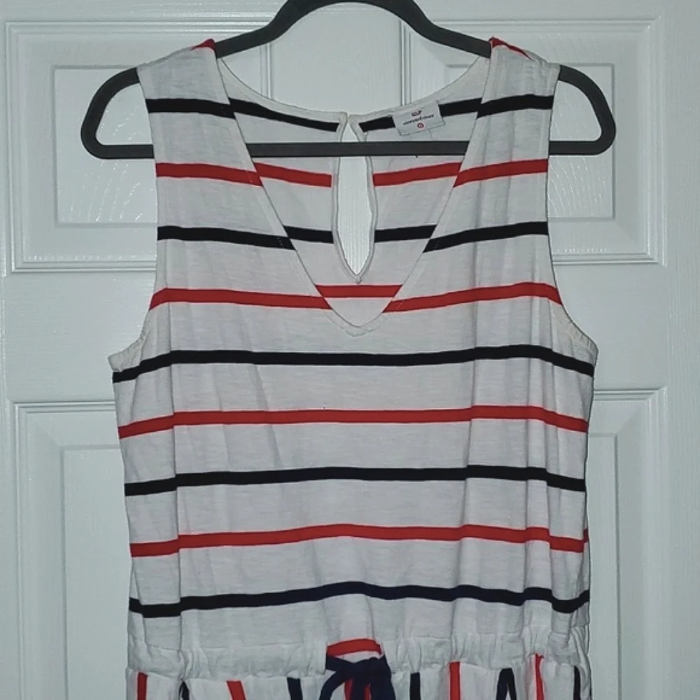 Vineyard Vines for Target Red, White, and Blue, Striped Romper Size Medium - Picture 7 of 8